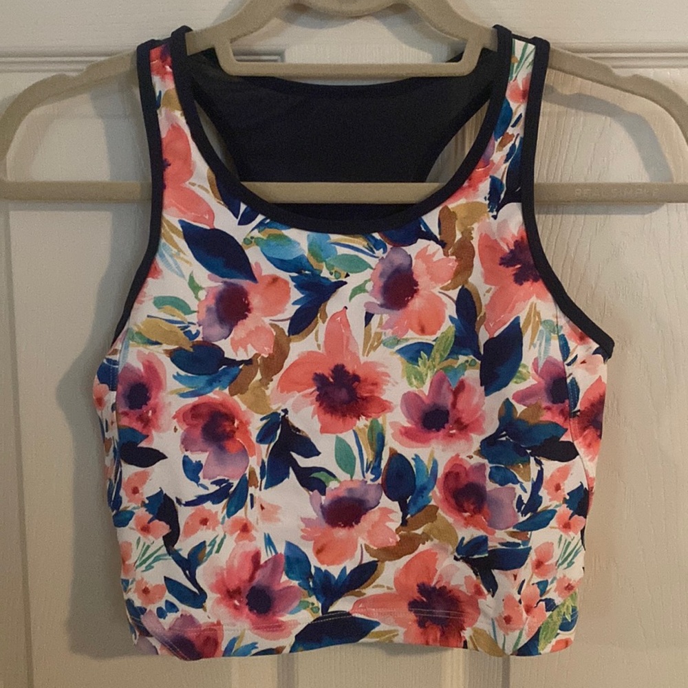 Born Primitive Meshed Up Cropped Sports Bra Size Medium Floral Print NWOT